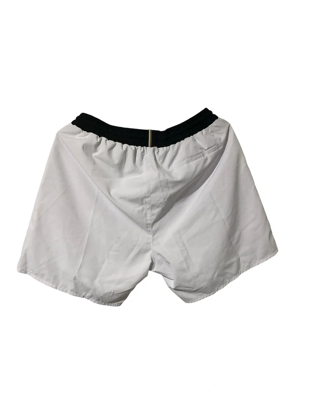 BOSS Men's White Athletic Shorts with Navy Waistband